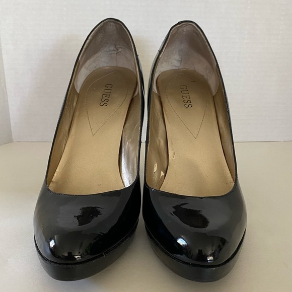 Vintage Guess Black Patent Leather Platform Pumps in Size 10 - Picture 1 of 11